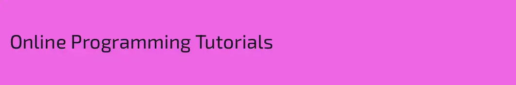 Online Programming Tutorials